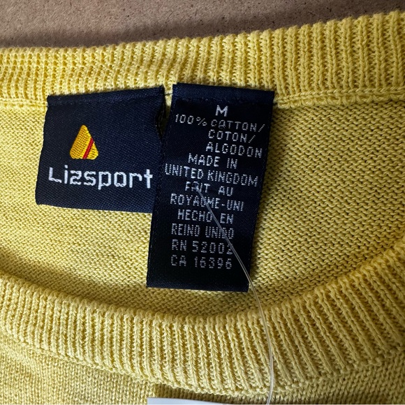 NWT Vintage Liz Claiborne Lizsport Butter Yellow Sweater Tank Knit 100% Cotton - Picture 7 of 7